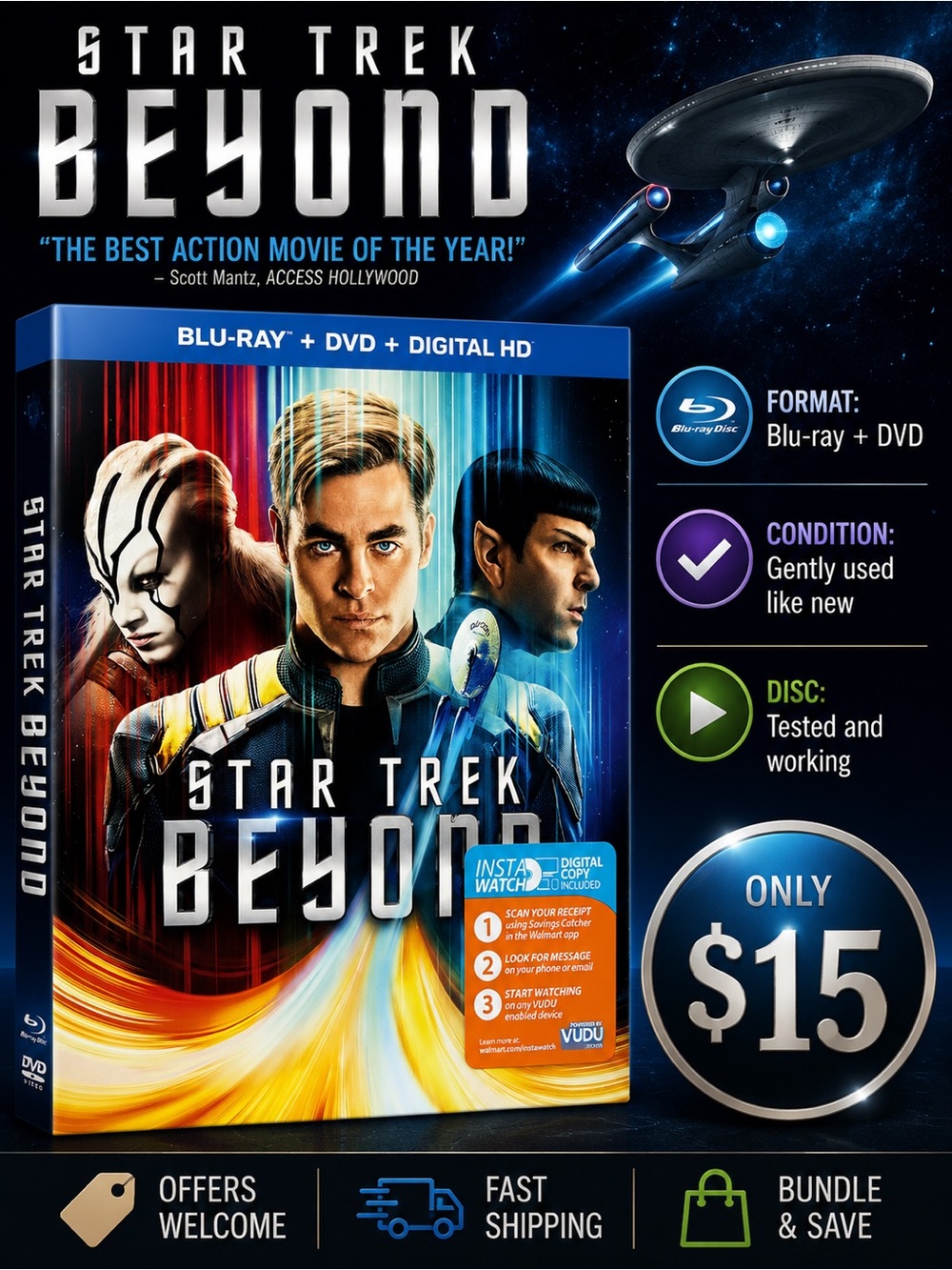 Star Trek Beyond Blu-ray DVD Sci-Fi Combo